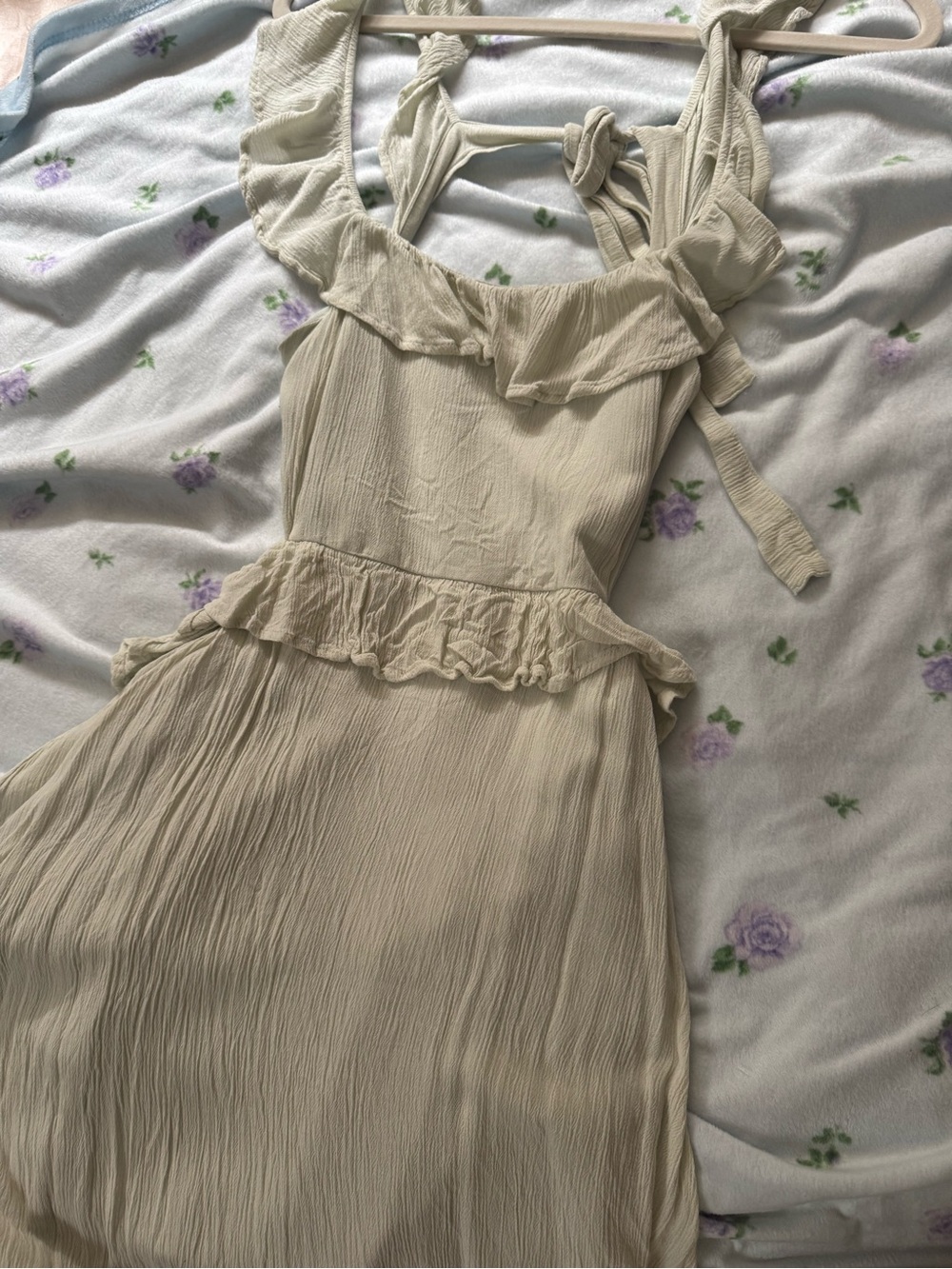 Light sage Ruffle Dress